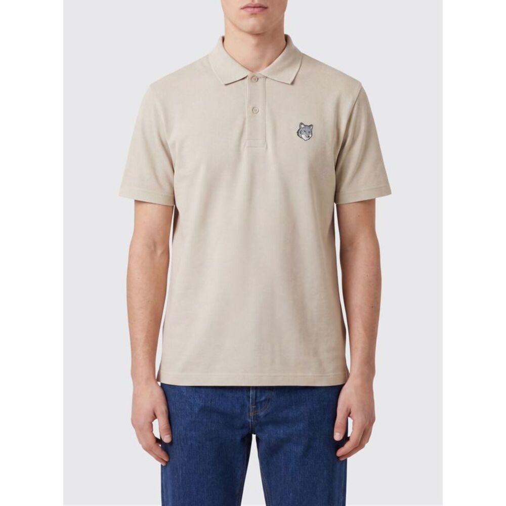 Maison Kitsune Men Cotton Polo Shirt With Logo Maison Kitsune